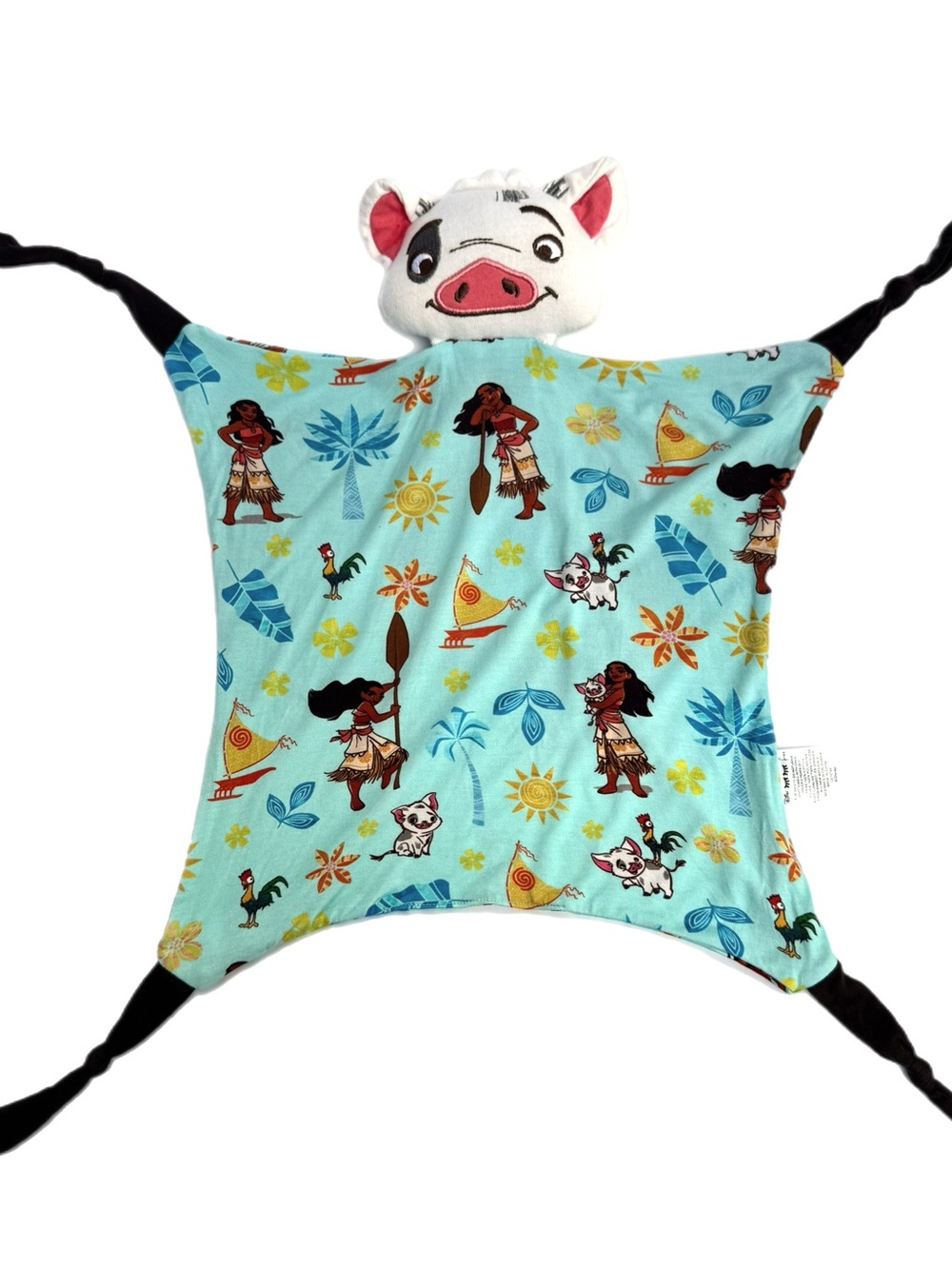 Little Sleepies Disney Moana Pua the Pig lovey blanket tropical print bamboo